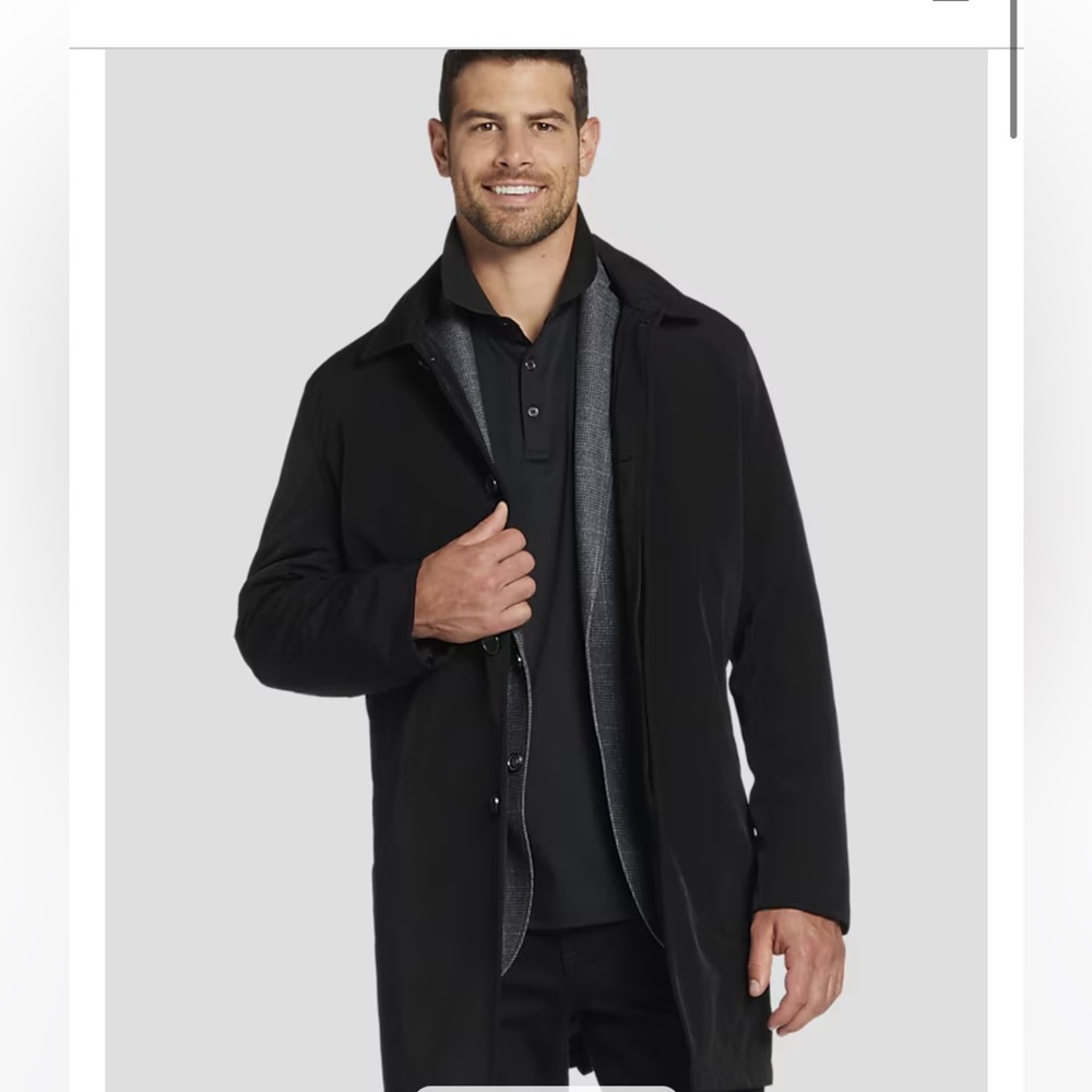New with tags Joseph Abboud Modern Fit Raincoat with removable liner. XXL Black